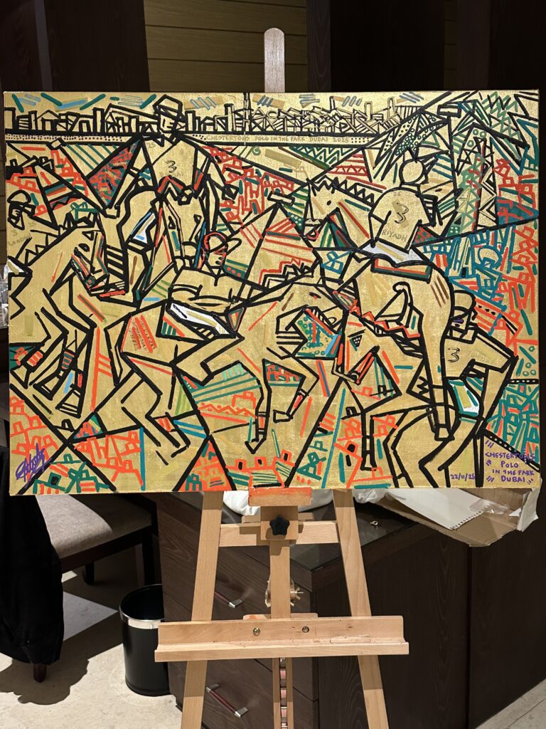 Ben Mosley’s Live Painting in Dubai at the Polo Club