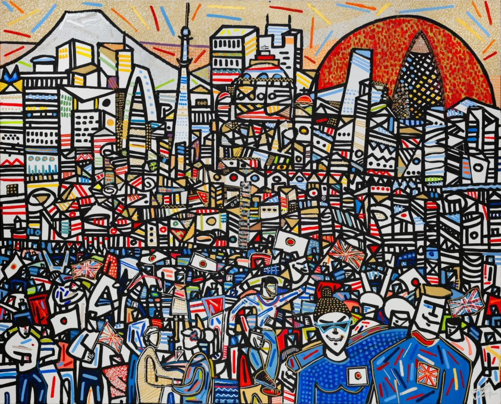 Yuujoo,160x120cm, 24k Gold and Palladium with Acrylic paint on canvas